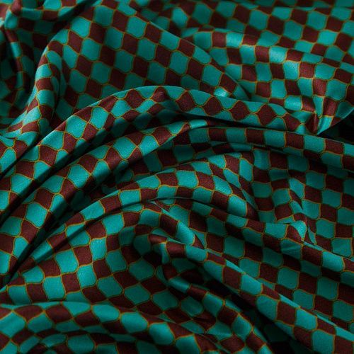 Шелк-штапель 069-16115 бриллиантовый зеленый принтованный