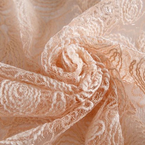 Вышивка на сетке 050-19074 пудрово-персиковый