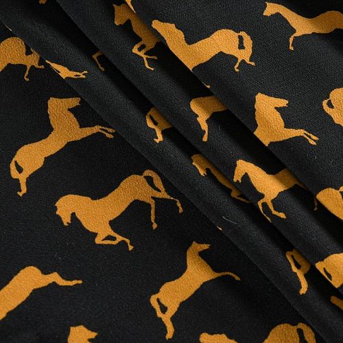 Вискоза 009-12065 черный принтованный