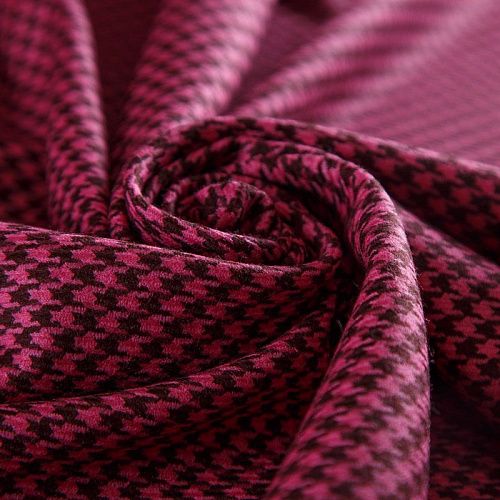 Ткань костюмная 025-14714 темная фуксия принтованный