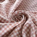 Ткань костюмная 025-11805 молочно-розовый клетка