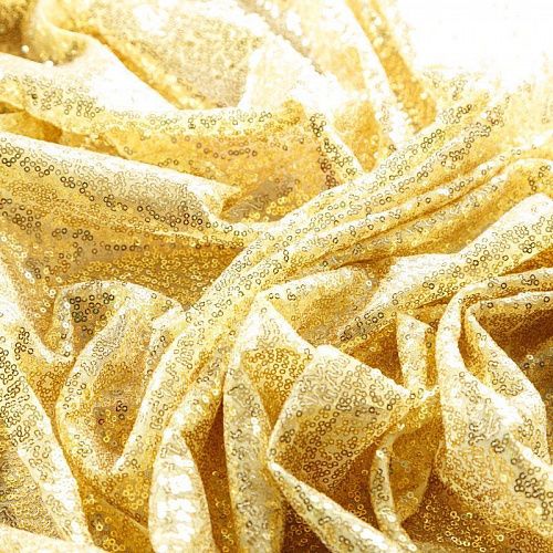 Пайетки на сетке 055-02825 желтое золото однотонный