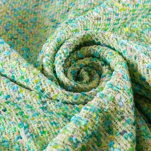 Твид шанель 052-11684 зеленый/бирюзовый