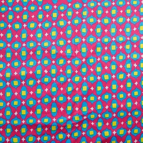 Сатин-коттон стрейч 063-12323 розовый принтованный