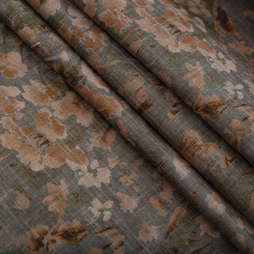 Хлопок 063-14630 серый хаки принтованный