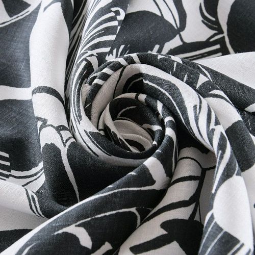 Лен натуральный 035-11766 белый принтованный