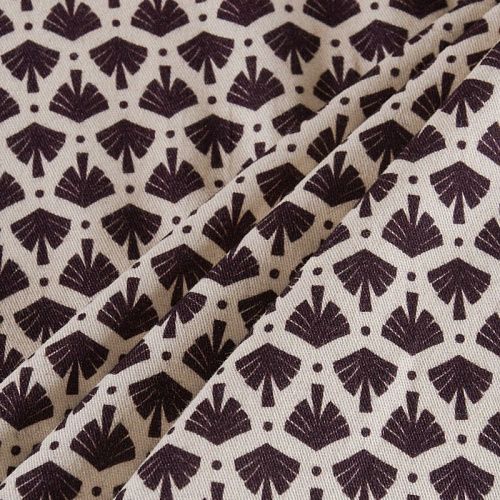 Коттон стрейч 063-12070 молочный принтованный