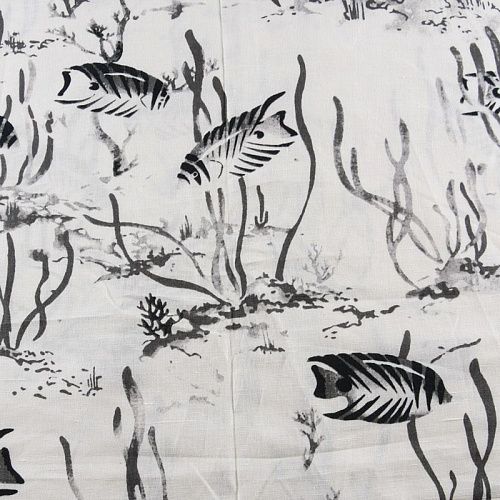 Лен натуральный 035-12099 молочный принтованный