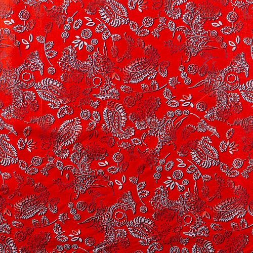 Батист 003-00869 красный принтованный