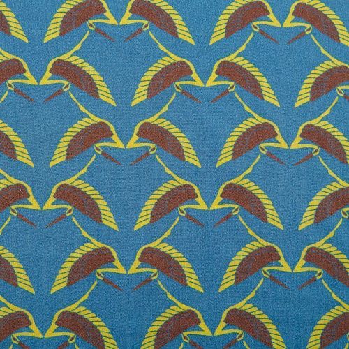 Шелк-вискоза 064-12366 лазурно-голубой принтованный