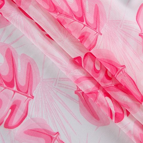 Шифон 068-13081 розовый принтованный