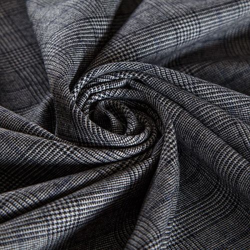 Ткань костюмная 025-14657 серый принтованный