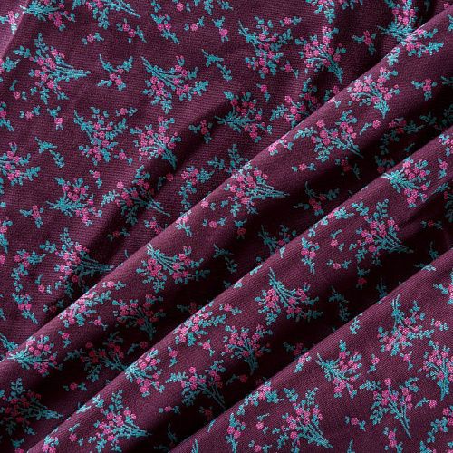 Твил-штапель 069-04658 сливовый принтованный