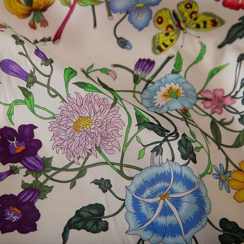 Ткань плащевая Gucci 042-19169 белый принтованный