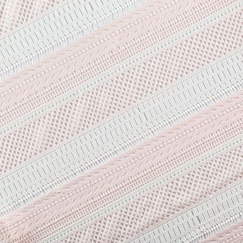 Гипюр-макраме К21-1076 бело-розовый