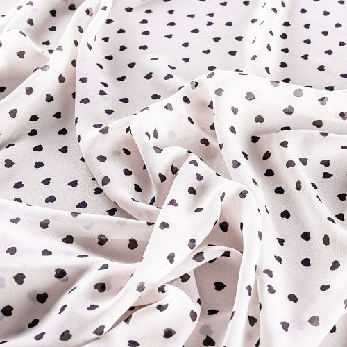 Креп-шифон 027-01431 выбеленный розовый принтованный