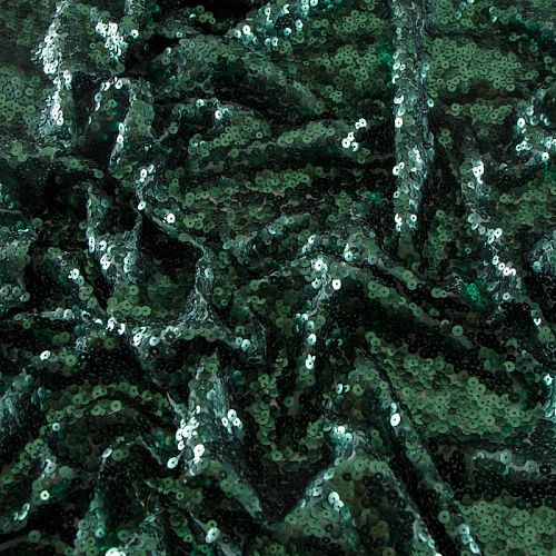 Пайетки на сетке 055-12707 бутылочный зеленый