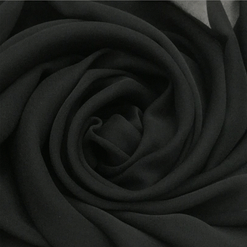 Шифон К33-592 черный однотонный