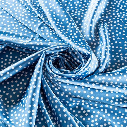 Шелк синтетический 065-01463 голубой принтованный