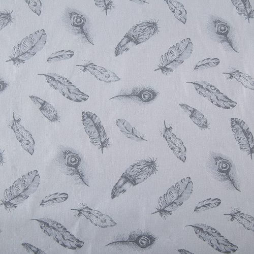 Тик наволочный 054-13913 белый принтованный