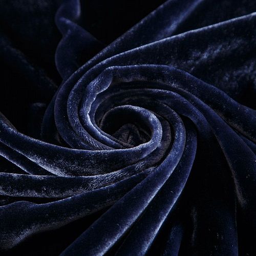 Бархат шелковый 002-17709 чернильный однотонный