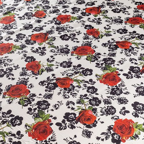 Шелк натуральный К13-036 белый принтованный