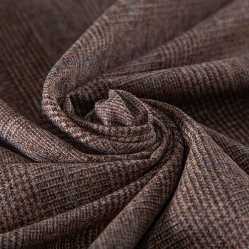 Шерсть костюмная 025-19972 коричневый клетка