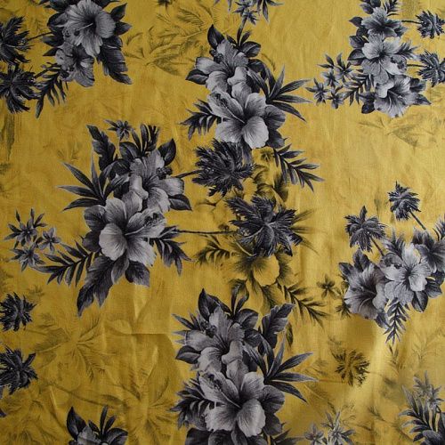 Батист 003-15050 желтый принтованный