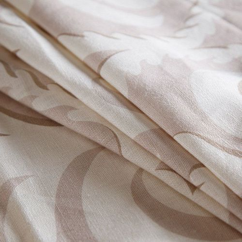Ткань портьерная лен 504-02-01 песочный принтованный
