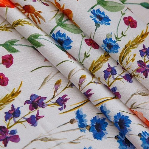 Штапель 069-17526 белый принтованный