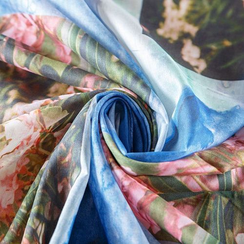 Батист 003-07881 голубой принтованный