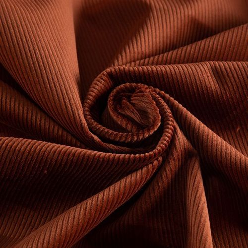 Вельвет стрейч 008-20776 вяленая хурма однотонный