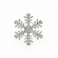 Термоаппликация вышитая TBY 4х4 см Снежинка S71-01 серебряный