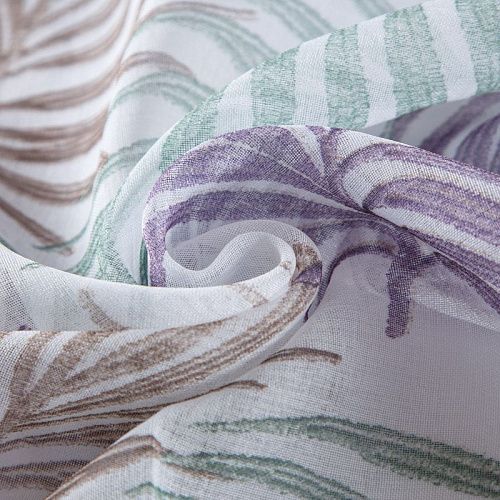 Тюль под лен 05-01-13159 белый принтованный