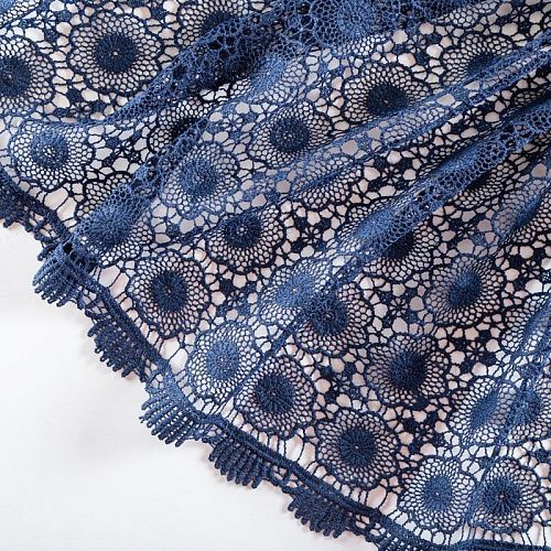 Гипюр-макраме К21-1072 темно-синий