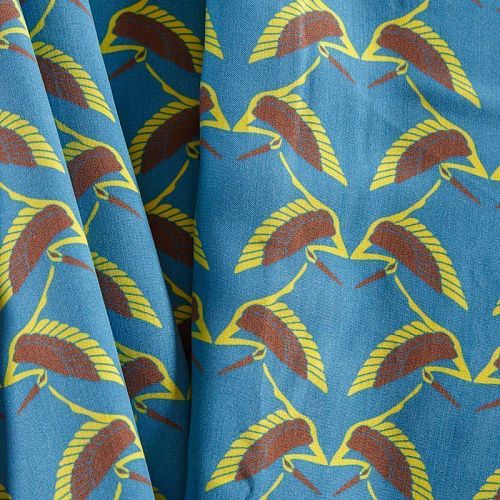 Шелк-вискоза 064-12366 лазурно-голубой принтованный