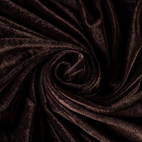 Бархат стрейч К33-775 темный шоколад однотонный
