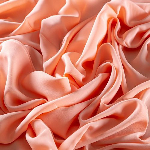 Крепдешин натуральный 028-09528 персиковый однотонный