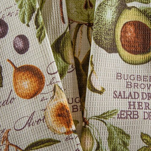 Полотно вафельное 007-13890 песочный принтованный