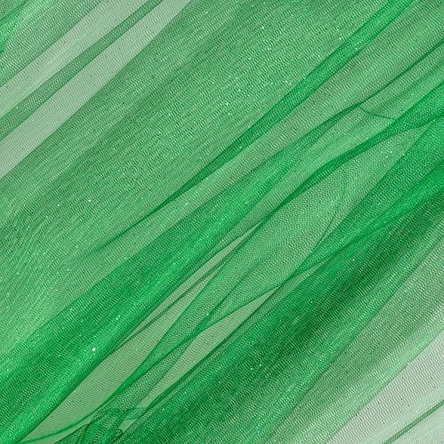 Фатин с напылением К33-954 зеленый однотонный