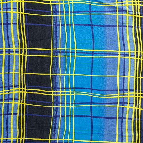 Креп 026-08242 синий принтованный