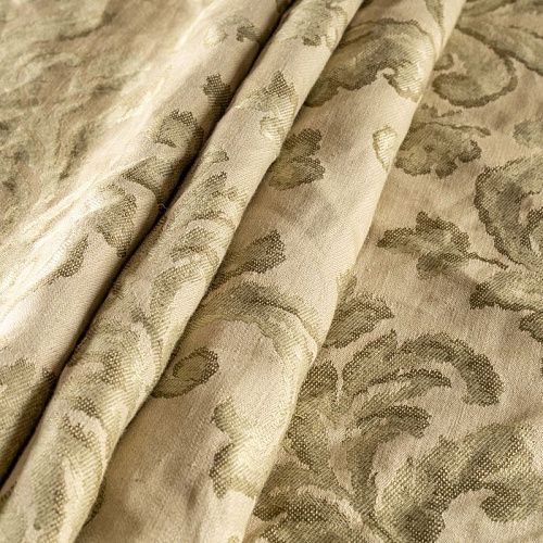 Ткань портьерная лен Т274-02-16 фисташковый жаккардовый