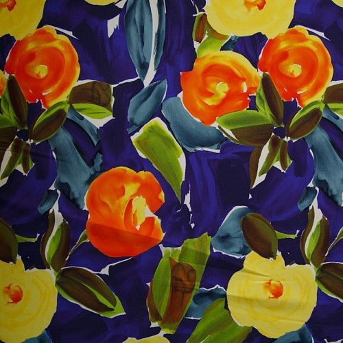 Лайкра 005-12427 фиолетово-синий принтованный