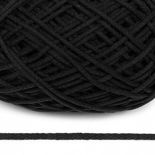 Шнур для макраме 6 мм круглый х/б 60184-5 черный