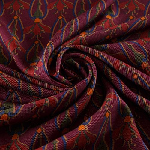 Вискоза 009-12292 бордовый принтованный