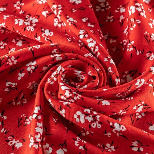 Твил-штапель 069-00352 красный принтованный