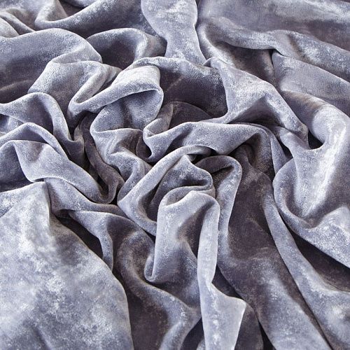 Бархат 002-12532 сине-серый однотонный