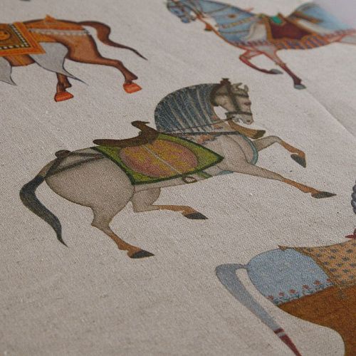 Ткань портьерная H-280 см 19-02-15874 экрю принтованный