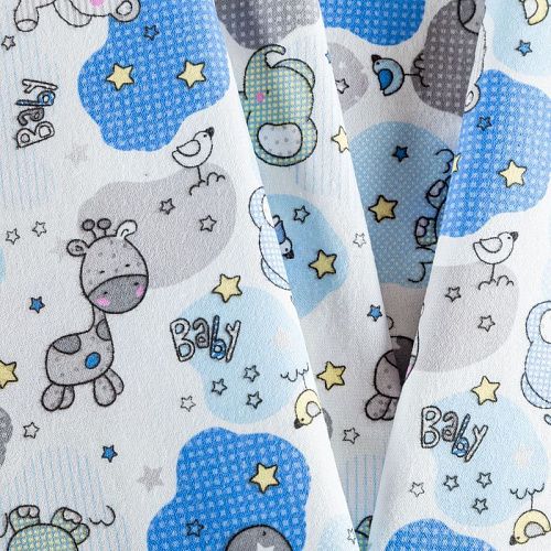 Фланель 060-03545 белый принтованный