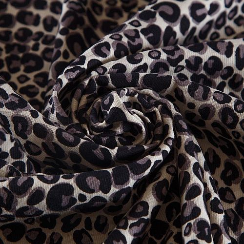 Креп вискозный 026-17667 молочный принтованный